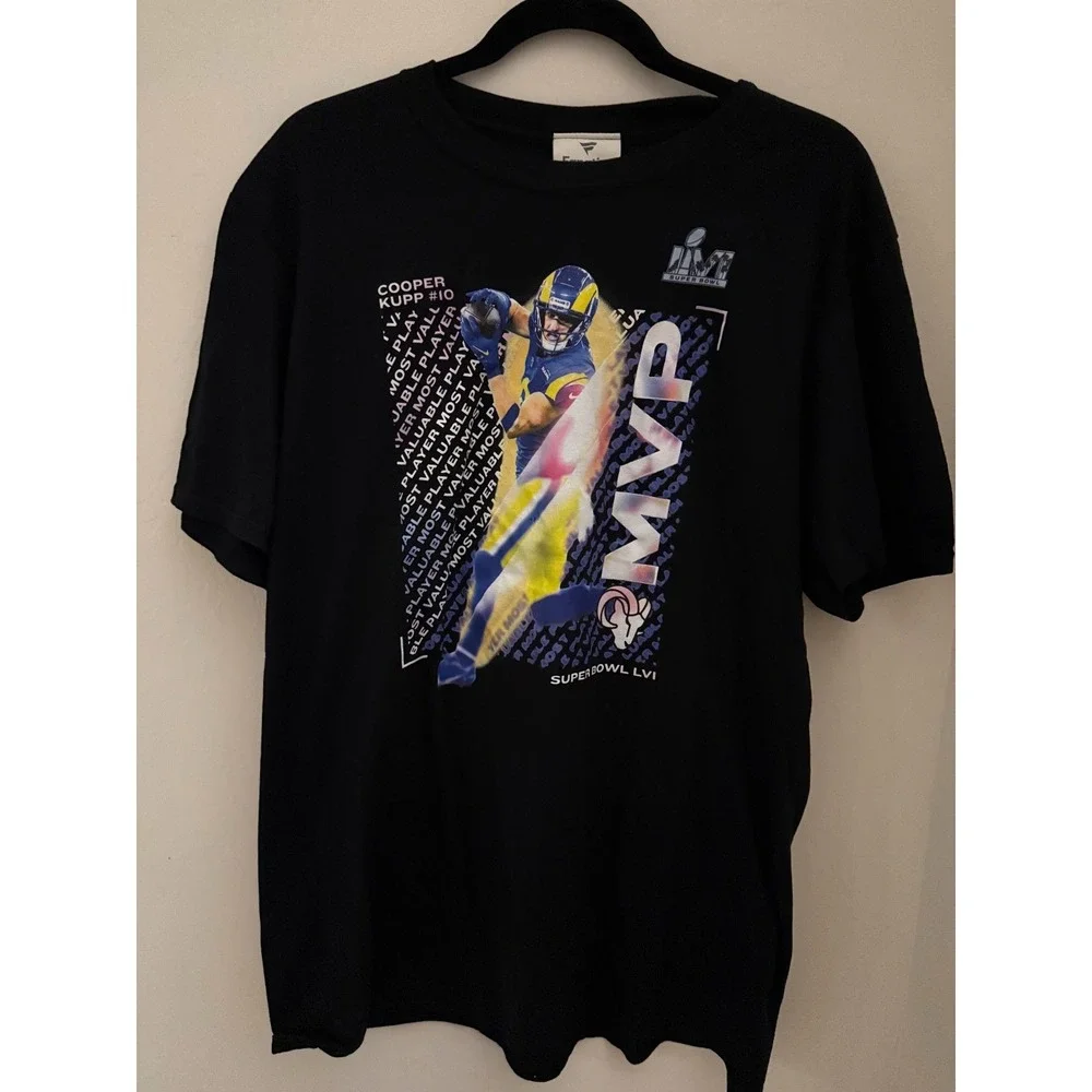 Men's Cooper Kupp LA Rams Fanatics Super Bowl LVI Champions MVP T-Shirt -L-NWOT